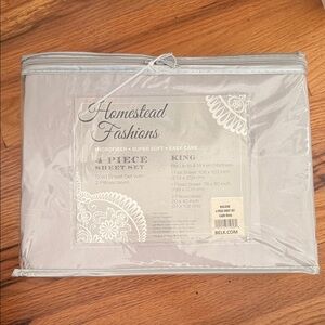 NWT Gray King Sheet Set